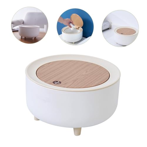 WHAMVOX Kleiner Desktop mülleimer mit Druckdeckel aus Kompakter Tischabfalleimer für Papierabfälle für Büro Wohnzimmer Schlafzimmer und Kaffeeecke Weiß Praktische Tischabfallbehälter WHAMVOX Kleiner Desktop mülleimer mit Druckdeckel aus Kompakter Tischabfalleimer für Papierabfälle für Büro Wohnzimmer Schlafzimmer und Kaffeeecke Weiß Praktische Tischabfallbehälter von WHAMVOX