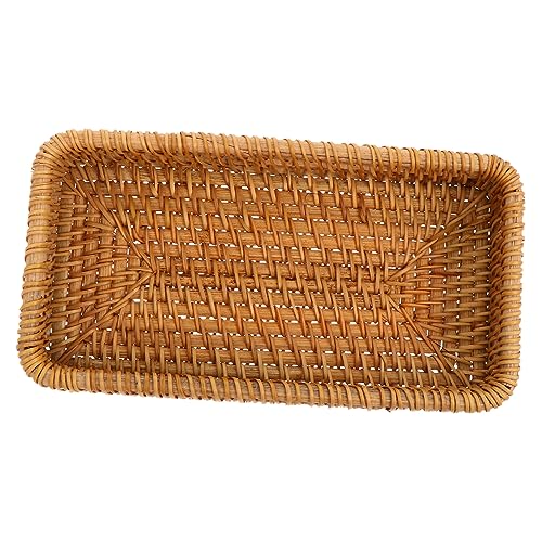 WHAMVOX Geflochtener Rattankorb Für Aufbewahrung Brauner Obstkorb Aus Rattan Langlebiger Lagerungskorb Für Haushalt Und Küche von WHAMVOX