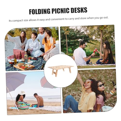 WHAMVOX Kompakter Faltbarer Picknicktisch aus Robustem Holz Tragbarer Outdoor multifunktionstisch mit Klappbaren Beinen für Camping Garten und Reisen Leicht zu Transportieren Reinigen von WHAMVOX