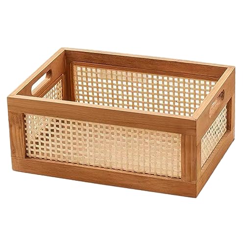 WHAMVOX Kernwort Praktischer Aufbewahrungskorb Aus Holz Mit Retro-design Funktion Vielseitiger Organizer Für Verschiedene Gegenstände Szene Für Badezimmer Schlafzimmer Und Wohnräume von WHAMVOX