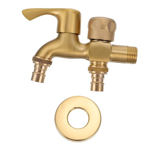 WHAMVOX Kupfer Wasserhahn Doppelventil Robust Langlebig für Waschmaschine und Außenbereich aus Massivem Kupfer Installieren Sicher und Korrosionsbeständig für Heimgebrauch von WHAMVOX