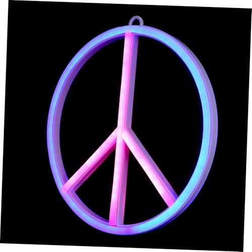 WHAMVOX LED Neon Schild Frieden Zeichen USB Betrieben Energiesparend für Wanddekoration Zuhause Geburtstagsparty Bar Spielzimmer Modernes Buntes Neonlicht Wohnzimmer Deko von WHAMVOX