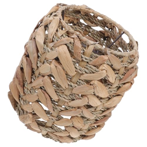 WHAMVOX Lampenschirm Kronleuchterschirme aus Rattan Pendelleuchtenabdeckungen Rattanlampe Glühlampenkäfig wohnzimmerlampe schlafzimmerlampe Retro- Lampenteil Lichtschatten Eisen von WHAMVOX
