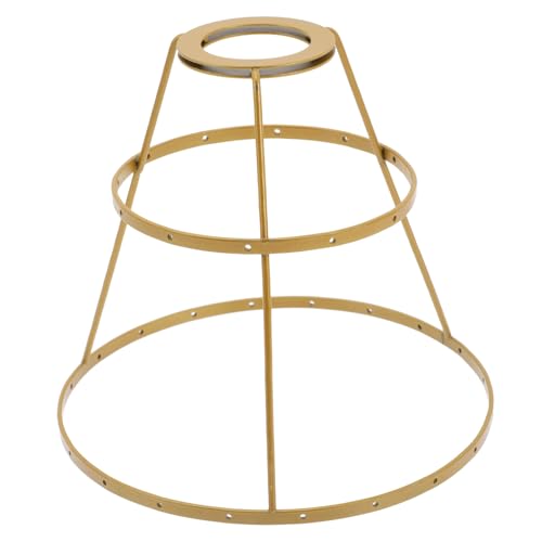 WHAMVOX Lampenschirmring Doppelter Lampenschirmhalter DIY Lampenzubehör Goldfarbig Robuster Lampenschirmrahmen für Tisch Hängelampen von WHAMVOX