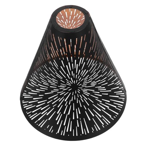 WHAMVOX Moderner Eisen Lampenschirm Stepped Design Schwarz Gold Innen Vintage Metall Lampenschirm Ersatz Lochdurchmesser für Tisch und Stehlampe von WHAMVOX