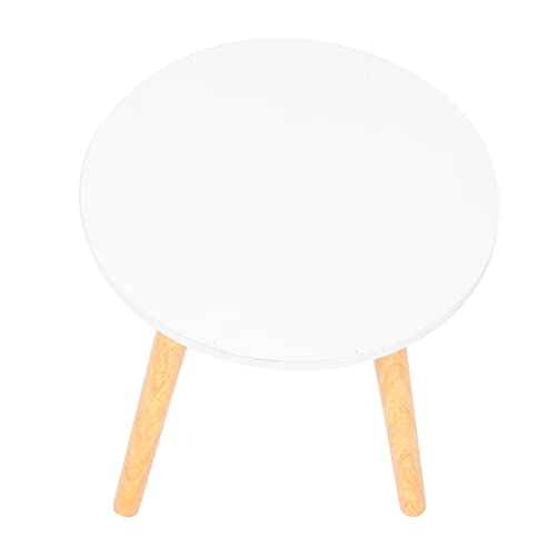 WHAMVOX Moderner Runder Beistelltisch aus Robustem Material Kompakter Mini Ecktisch Stilvoller Sofatisch in Titanweiß für Wohnzimmer Praktische Ablage und Dekoratives Design von WHAMVOX