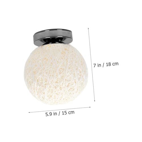 WHAMVOX Rattan Deckenlampe Kugel Weiß Nordic Stil Kreative Wohnzimmer Balkon Lampe Robuste Deckenleuchte Einfache Montage Innenbeleuchtung WHAMVOX Rattan Deckenlampe Kugel Weiß Nordic Stil Kreative Wohnzimmer Balkon Lampe Robuste Deckenleuchte Einfache Montage Innenbeleuchtung von WHAMVOX