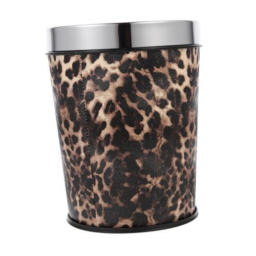 WHAMVOX Retro Edelstahl Mülleimer ohne Deckel Haushaltsabfalleimer Badezimmer Papierkorb Leopard Muster Kompakt Multifunktional Stilvoll und Praktisch für Zuhause WHAMVOX Retro Edelstahl Mülleimer ohne Deckel Haushaltsabfalleimer Badezimmer Papierkorb Leopard Muster Kompakt Multifunktional Stilvoll und Praktisch für Zuhause von WHAMVOX
