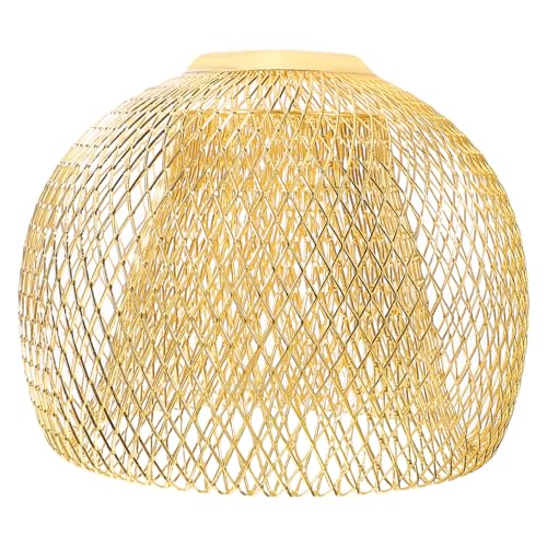 WHAMVOX Retro Industrieller Lampenschirm aus Eisen Draht Geometrisch Doppel lagig Goldfarben Dekorativ für Deckenleuchte für Zuhause Bar Restaurant Büro Hotel Küche Wohnzimmer von WHAMVOX
