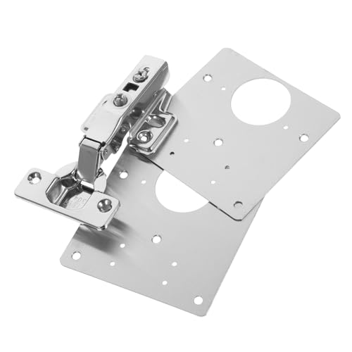WHAMVOX Schwerlast Küchenschrank Scharniere mit Reparaturplatten Edelstahl Verdeckte Schranktür Scharniere Selbstschließend Geräuscharm Langlebig Inklusive Schrauben für Möbel und von WHAMVOX