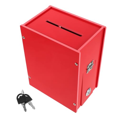 WHAMVOX Spendenbox Mit Schloss, Tombola-, Spendenboxen Für Spendenaktionen, Trinkgeldglas, Vorschlagsbox Für Spendenaktionen, Gebetswahl, Kommentar, Rot WHAMVOX Spendenbox Mit Schloss, Tombola-, Spendenboxen Für Spendenaktionen, Trinkgeldglas, Vorschlagsbox Für Spendenaktionen, Gebetswahl, Kommentar, Rot von WHAMVOX