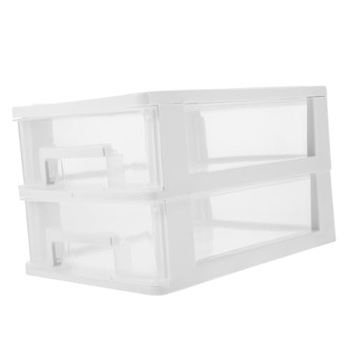 WHAMVOX Transparente Desktop Organizer Schubladenbox aus Kunststoff Stapelbar Leicht mit Leicht zu Ziehenden für Büro Kosmetik und Kleine Utensilien Platzsparende Aufbewahrung von WHAMVOX