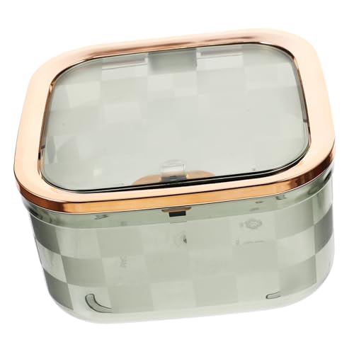 WHAMVOX Transparenter Desktop Mülleimer mit Deckel Robuster Pet Abfalleimer Rutschfester Stand Kompakt für Büro Bad Schlafzimmer Küche und Heimgebrauch Modernes Nordic Design in Jadegrün von WHAMVOX