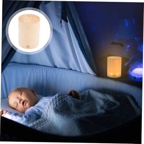 WHAMVOX USB Aufladbare Holz Tischlampe mit Touch steuerung Dimmbar in Kompakte Zylindrische Nachttischlampe für Schlafzimmer Wohnzimmer und Camping Stabiles Design mit Gleichmäßigem Licht von WHAMVOX