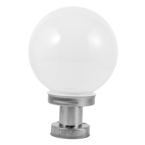 WHAMVOX Wasserdichter Outdoor Lampenschirm Kugel mit Edelstahlfuß Ersatz für Garten Pfostenleuchten Wetterfester Moderner Lampenschirm für Solarleuchten und Außenbeleuchtung von WHAMVOX