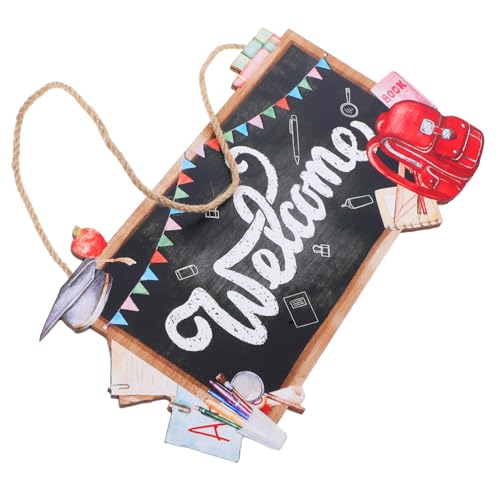 WHAMVOX Willkommensschild Holz für Schulanfang Robustes Türdeko Klassenzimmer Stilvolle Back To School Dekoration Vielseitig für Schulfeiern Kindergarten und Jungen Geeignet von WHAMVOX
