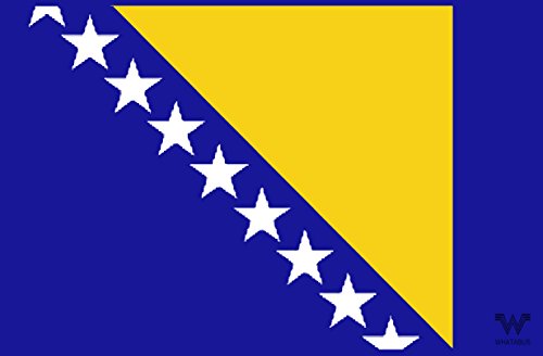 Bosnien-Herzegowina Flagge Aufkleber - Länderflagge als Sticker 8,5 x 5,5 cm von WHATABUS