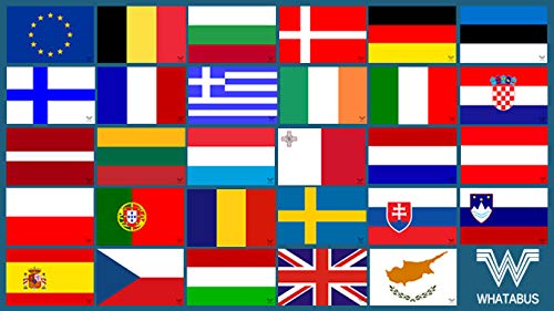 EU - Alle Länderflaggen der Europäischen Union - Aufkleber Set - 29 Sticker EU - Alle Länderflaggen der Europäischen Union - Aufkleber Set - 29 Sticker von WHATABUS
