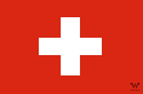 Schweiz Flagge Aufkleber - Länderflagge als Sticker 8,5 x 5,5 cm von WHATABUS