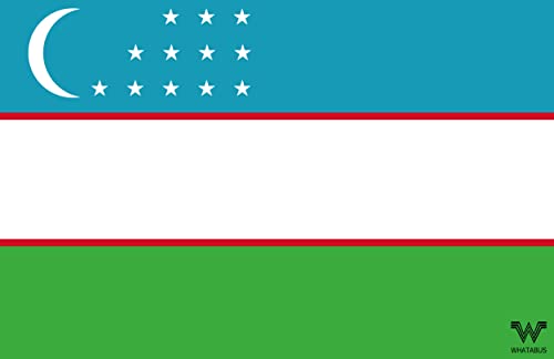 Usbekistan Flagge Aufkleber - Länderflagge als Sticker 8,5 x 5,5 cm von WHATABUS