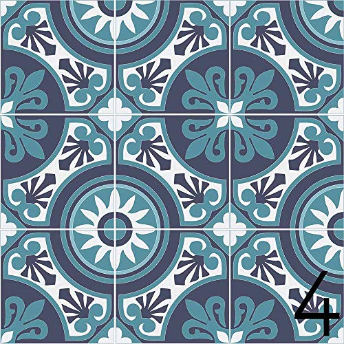 WHATABUS Fliesen/Azulejos je 9,8 x 9,8 cm – 9 Verschiedene Designs – Aufkleber im Set – Sticker (Design 4, 36) von WHATABUS
