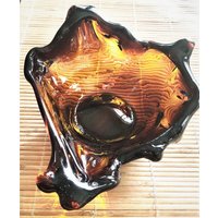 Glas Schüssel. Vintage Handgemachte Braune von WHATADEALVINTAGE