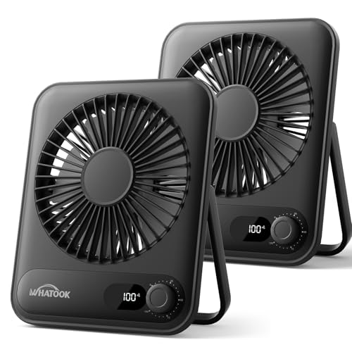WHATOOK USB Ventilator Leiser 2 Stück: Stufenlos 1-100 Regler, 2000mAh Akku Tischventilator mit LED-Anzeige, Tragbarer Mini Ventilator für Tisch Schreibtisch Büro Zuhause Schlafzimmer WHATOOK USB Ventilator Leiser 2 Stück: Stufenlos 1-100 Regler, 2000mAh Akku Tischventilator mit LED-Anzeige, Tragbarer Mini Ventilator für Tisch Schreibtisch Büro Zuhause Schlafzimmer von WHATOOK