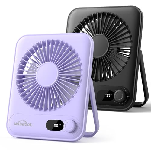 WHATOOK USB Ventilator Leiser 2 Stück: Stufenlos 1-100 Regler, 2000mAh Akku Tischventilator mit LED-Anzeige, Tragbarer Mini Ventilator für Tisch Schreibtisch Büro Zuhause Schlafzimmer WHATOOK USB Ventilator Leiser 2 Stück: Stufenlos 1-100 Regler, 2000mAh Akku Tischventilator mit LED-Anzeige, Tragbarer Mini Ventilator für Tisch Schreibtisch Büro Zuhause Schlafzimmer von WHATOOK