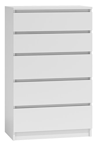 WHATSIZE ENTERPRISE Moderna Chest of Drawers White 5 Drawer Furniture von WHATSIZE ENTERPRISE