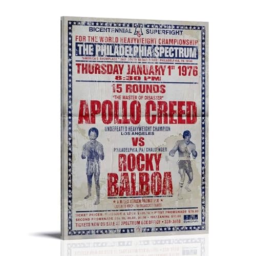 WHBRFO Poster, Motiv: Rocky Balboa vs Apollo CreedPoster, Schlafzimmer, ästhetische Kunst, Poster, Dekoration, dekorative Wandkunst, Gemälde, Leinwand, Wandbild, Wohnzimmer, Gemälde, Rahmenstil, 50 x von WHBRFO