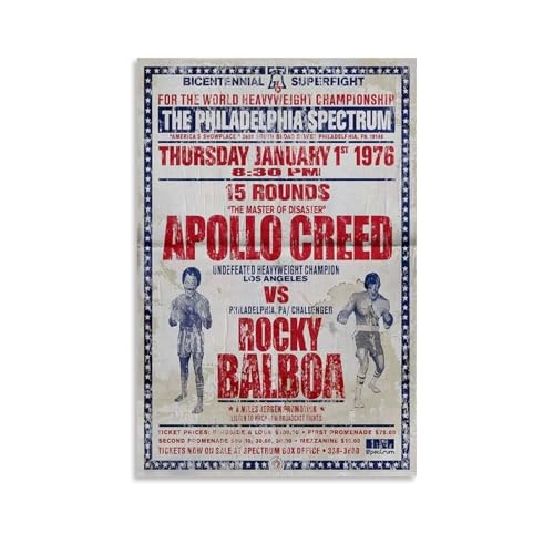 WHBRFO Poster, Motiv: Rocky Balboa vs Apollo CreedPoster, Schlafzimmer, ästhetische Kunst, Poster, Dekoration, dekorative Wandkunst, Gemälde, Leinwand, Wandbild, Wohnzimmer, Gemälde, ungerahmt, 50 x von WHBRFO