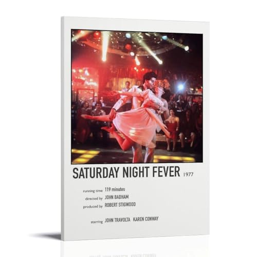 WHBRFO Poster "Saturday Night Fever", Schlafzimmer, ästhetische Kunst, Poster, Dekoration, dekorative Wandkunst, Gemälde, Leinwand, Wandbild, Wohnzimmer, Gemälde, Rahmenstil, 50 x 75 cm von WHBRFO