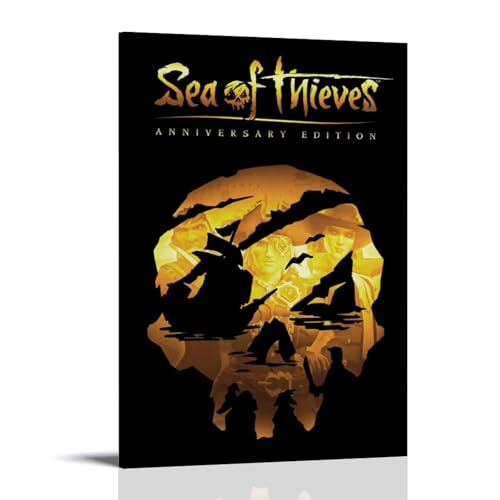 WHBRFO Poster "Sea of Thieves", Schlafzimmer, ästhetische Kunst, Poster, Dekoration, dekorative Wandkunst, Gemälde, Leinwand, Wandbild, Wohnzimmer, Gemälde, Rahmenstil, 20 x 30 cm von WHBRFO
