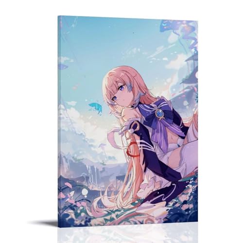 WHBRFO Sangonomiya KokomiPoster, Schlafzimmer, ästhetische Kunst, Poster, Dekoration, dekorative Wandkunst, Gemälde, Leinwand, Wandbild, Wohnzimmer, Gemälde, Rahmenstil, 50 x 75 cm von WHBRFO