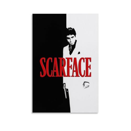 WHBRFO ScarfacePoster für Schlafzimmer, ästhetische Kunst, Poster, Dekoration, dekorative Wandkunst, Gemälde, Leinwand, Wandbild, Wohnzimmer, Gemälde, ungerahmt, 60 x 90 cm von WHBRFO