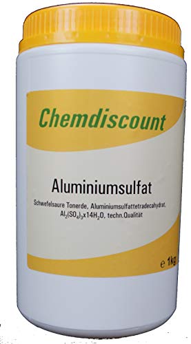 Chemdiscount 1kg Aluminiumsulfat, 17/18%, (Dünger, Flockmittel, Isoliersalz) von Chemdiscount