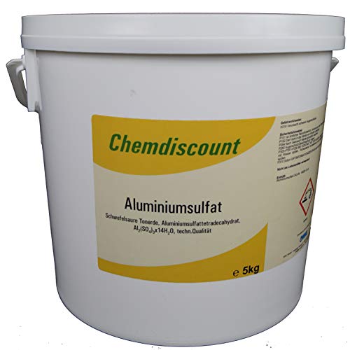 Chemdiscount 5kg Aluminiumsulfat, 17/18%, Dünger, Flockmittel, Isoliersalz von Chemdiscount