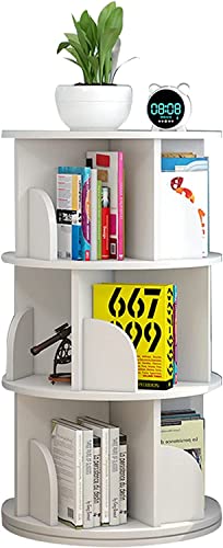Bücherregal Drehbares Bücherregal, Eckbücherregal mit 360-Grad-Ausstellung für kleinen Raum, 3-stufiges bodenstehendes Bücherregal für Schlafzimmer (Größe: 98 x 40 x 40 cm, Farbe: Grün) (Grün 98 von WHDEOY