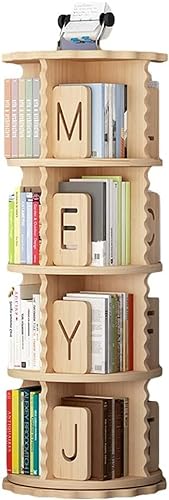WHDEOY Drehbares Bücherregal, multifunktionales Lagerregal, unabhängiges Eckregal, Heimbüro-Lagerregal (Farbe: Holz, Größe: 50 x 98 cm) (Holz 50 x 129 cm) von WHDEOY