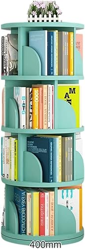WHDEOY Umweltfreundliches, hohes Eck-Bücherregal, moderner und zeitgemäßer, um 360° drehbarer Aufbewahrungsständer (Farbe: Holz, Größe: 40 * 160 cm) (Grün 40 * 129 cm) von WHDEOY