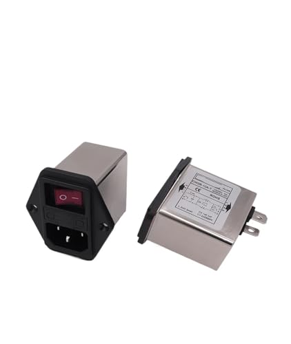 CW2B 6 10A Netzfilter Steckdose Sicherungsschalter drei in einem 220V einphasig Wechselstrom(CW2B 3A T Red switch with light) von WHDESKVR