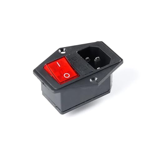 WHDESKVR 1pc AC-01 AC-14-F16 Steckdose 250V Wippschalter Messing 10A Stecker Computer Mount Sockel mit Sicherung(AC-14-F16A KCD4) von WHDESKVR