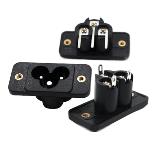 WHDESKVR 5 AC IEC 320 3-polige IEC320 C14-Steckdose 5A mit Metallgewinde 250V 2,5A C6-Anschluss Computer-Einbaubuchse(5 PCS,NK-190-D04) von WHDESKVR