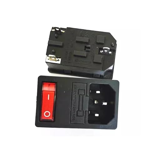 WHDESKVR AC-01 AC-14-F16 Steckdose 250 V Wippschalter Messing 10 A Anschluss Computermontagebuchse mit Sicherung AC-01(Black) von WHDESKVR
