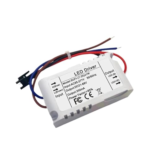 WHDESKVR LED Power Adapter 12W 15W 18W 20W Lighting Transformer DC12-34V DC15-45V DC21-68V LED Driver Panel Light(Aluminum Case,15-45V 450MA_5 Pieces) von WHDESKVR