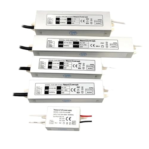 WHDESKVR LED Waterproof Power Supply Input AC100-265V Output 12V 1A 12W/1.68A 20W /2.5A 30W/ 3.75A 40W /5A 60W / Transformer Drive(12W) von WHDESKVR