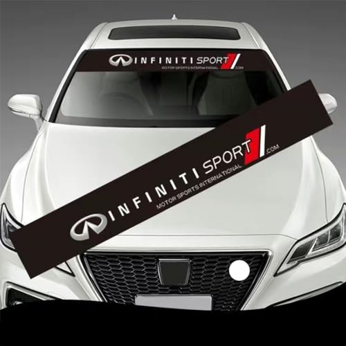 WHDPPP Auto Frontscheibe Sonnenstreifen für Infiniti QX - Aufkleber für Windschutzscheibe - PVC Vorne Fenster Sonnenschutzfolie Banner - Frontscheibenaufkleber,A von WHDPPP