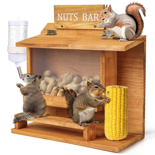 Hängende Eichhörnchen-Futterspender für draußen, große Eichhörnchen-Picknick-Tisch-Futterstation mit Wasserflasche, lustige Nüsse, Bar, Eichhörnchen-Futterstation, Holz-Futterstation Hängende Eichhörnchen-Futterspender für draußen, große Eichhörnchen-Picknick-Tisch-Futterstation mit Wasserflasche, lustige Nüsse, Bar, Eichhörnchen-Futterstation, Holz-Futterstation von WHEARTED
