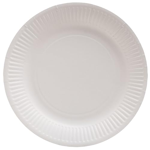 Pro Tischdecke – Ref. 79110i – 50 Teller – Durchmesser 23 cm – Pappe – Weiß von WHEN 21