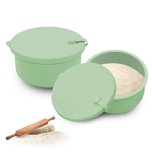 WHFGSOM Pizzaballenbox, 2er Set Silikon Pizzateig Box mit Deckel Behälter Gärbox Aufbewahrung für bis zu 250-350g Pizza Teig/Brotteig/Sauerteig WHFGSOM Pizzaballenbox, 2er Set Silikon Pizzateig Box mit Deckel Behälter Gärbox Aufbewahrung für bis zu 250-350g Pizza Teig/Brotteig/Sauerteig von WHFGSOM